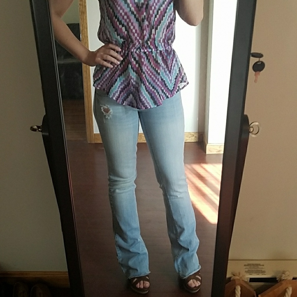 Light blue long artist jeans